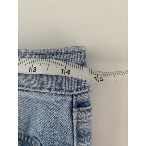 Forever 21 Juniors Distressed Denim Jean Skirt Size 27 Small Frayed Hem 90's - Picture 5 of 5